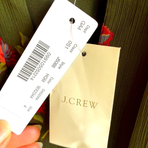 🦋HP!🦋J. Crew | Point Sur | High-Neck | Green Floral w/ Ruffle Dress | 4 | NWT - Picture 14 of 16